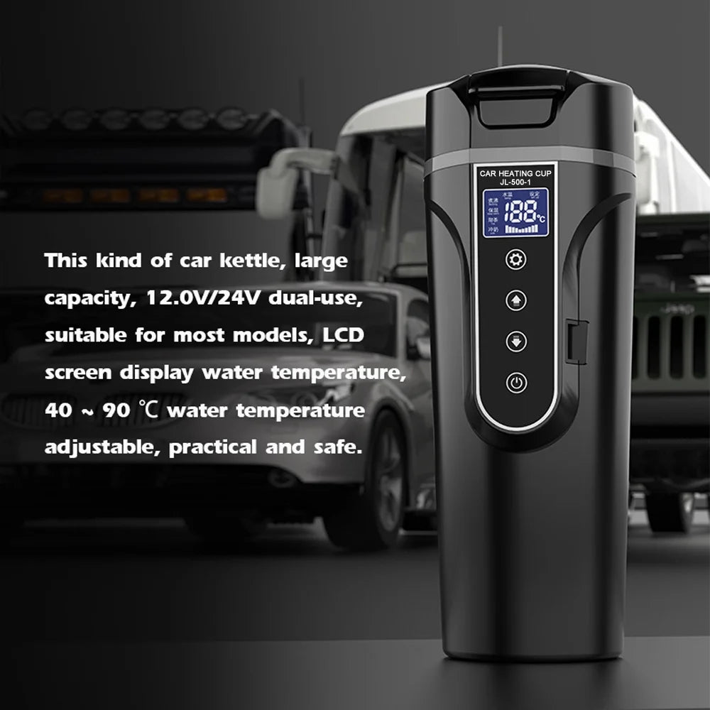 12.0V Car 24V Truck Heated Cup Electric Kettle with LCD Display F572236