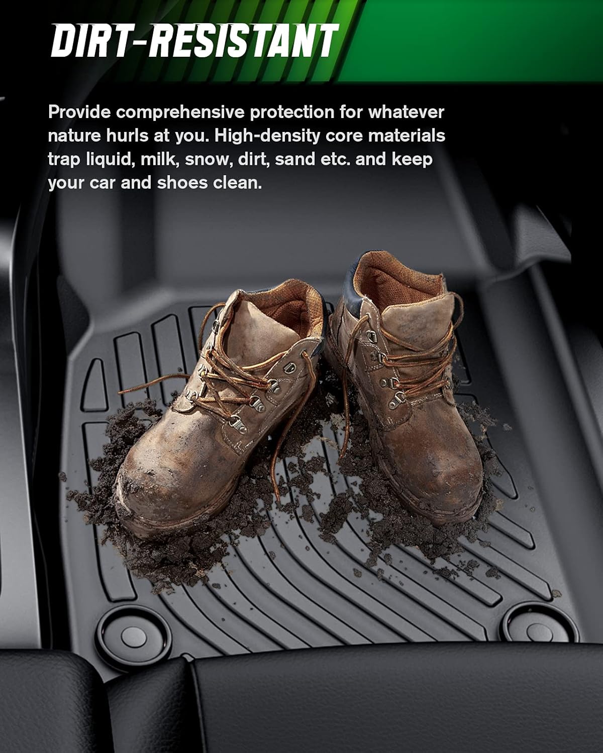 Black TPE Car Floor Mats Full Set Y691