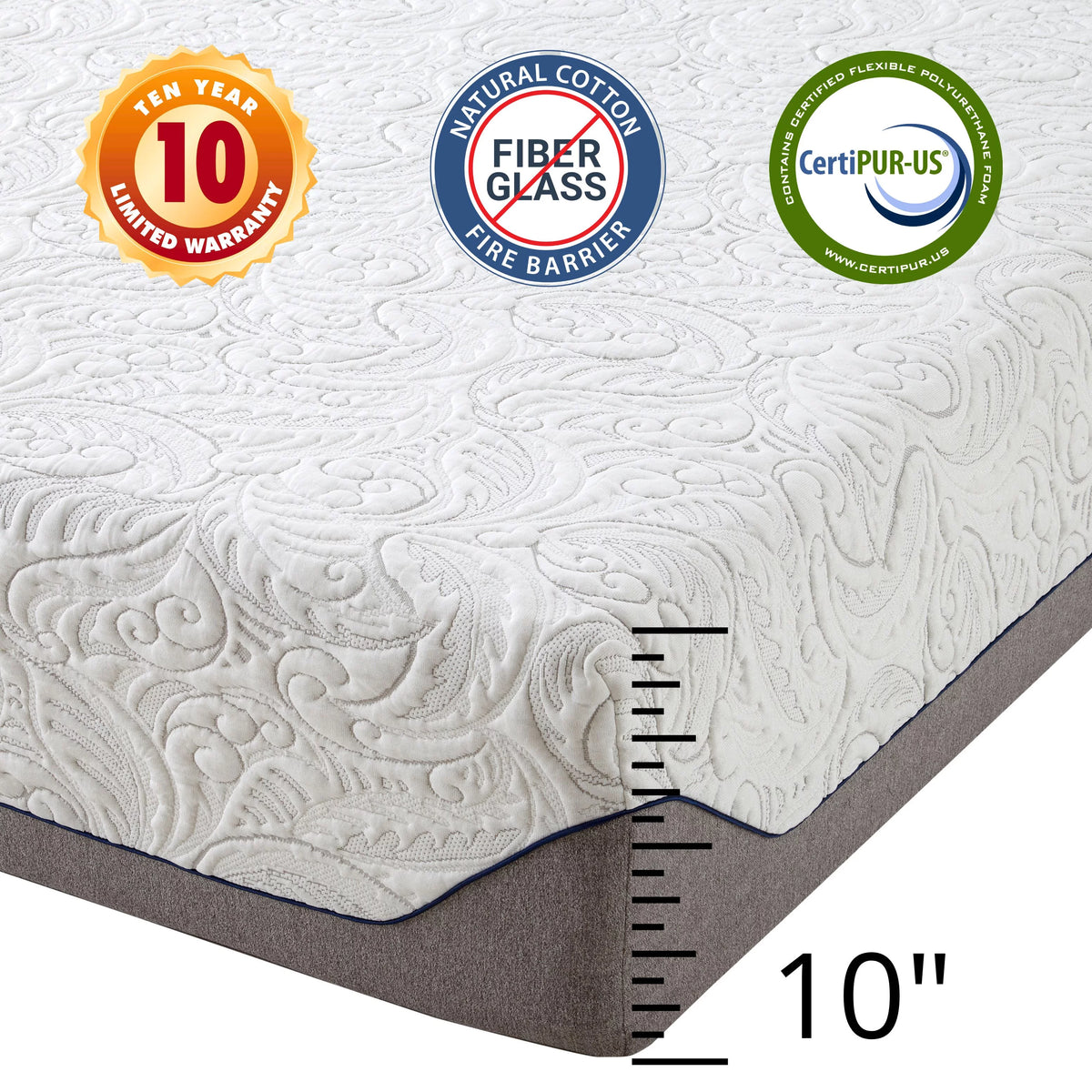10 Gel Memory Foam Mattress H446340