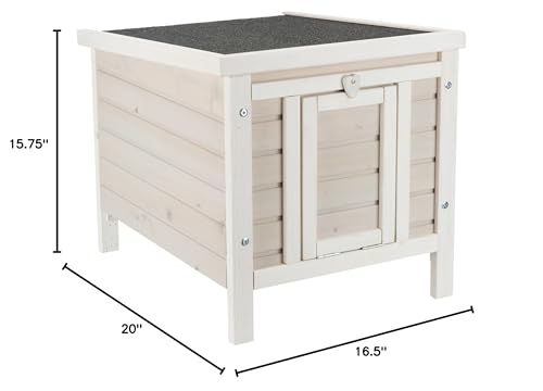 Gray Fir Wood Outdoor Cat House with Raised Floor U705