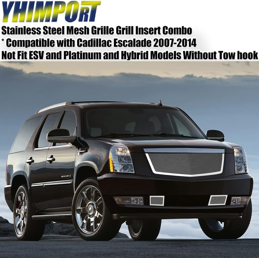 Chrome Stainless Steel Mesh Grille Grill Insert Combo E5869