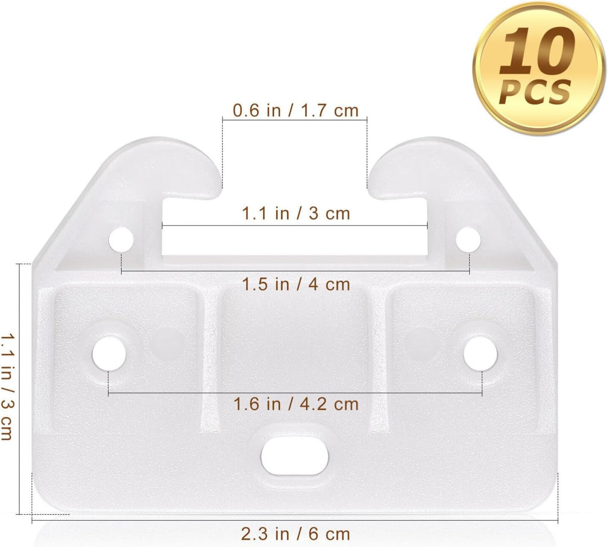 White Plastic Drawer Track Guide 10 Pc F5381
