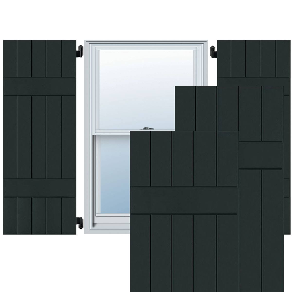 18x22W x 48x22H Exterior Real Wood Pine Board-n-Batten Shutters V190