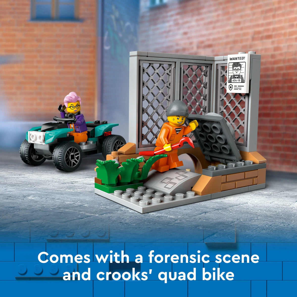 Police Truck Toy with Quad Bike and Minifigures D937