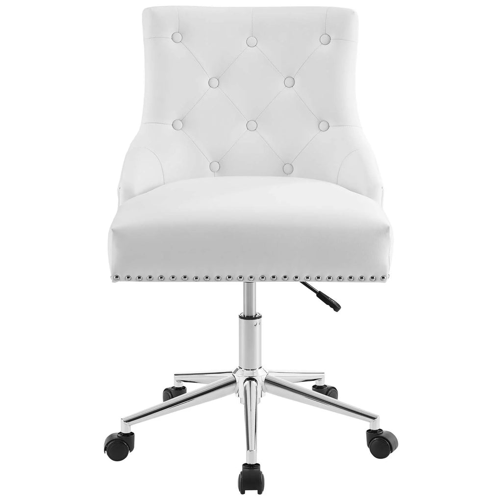 White Faux Vinyl Leather Aluminum Office Chair Z864323