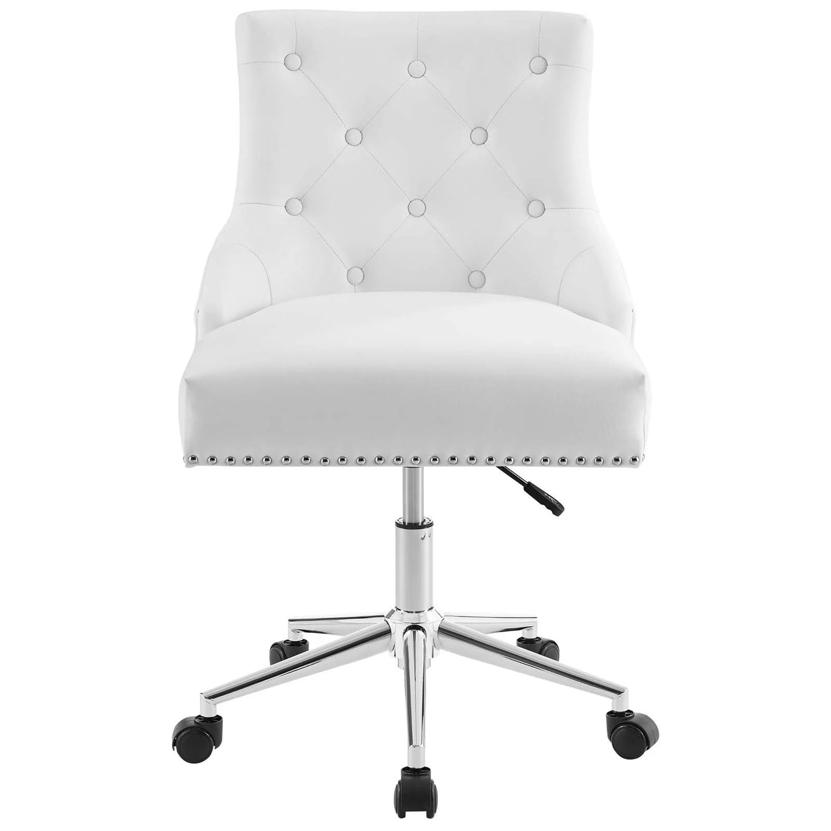 White Faux Vinyl Leather Aluminum Office Chair Z864323