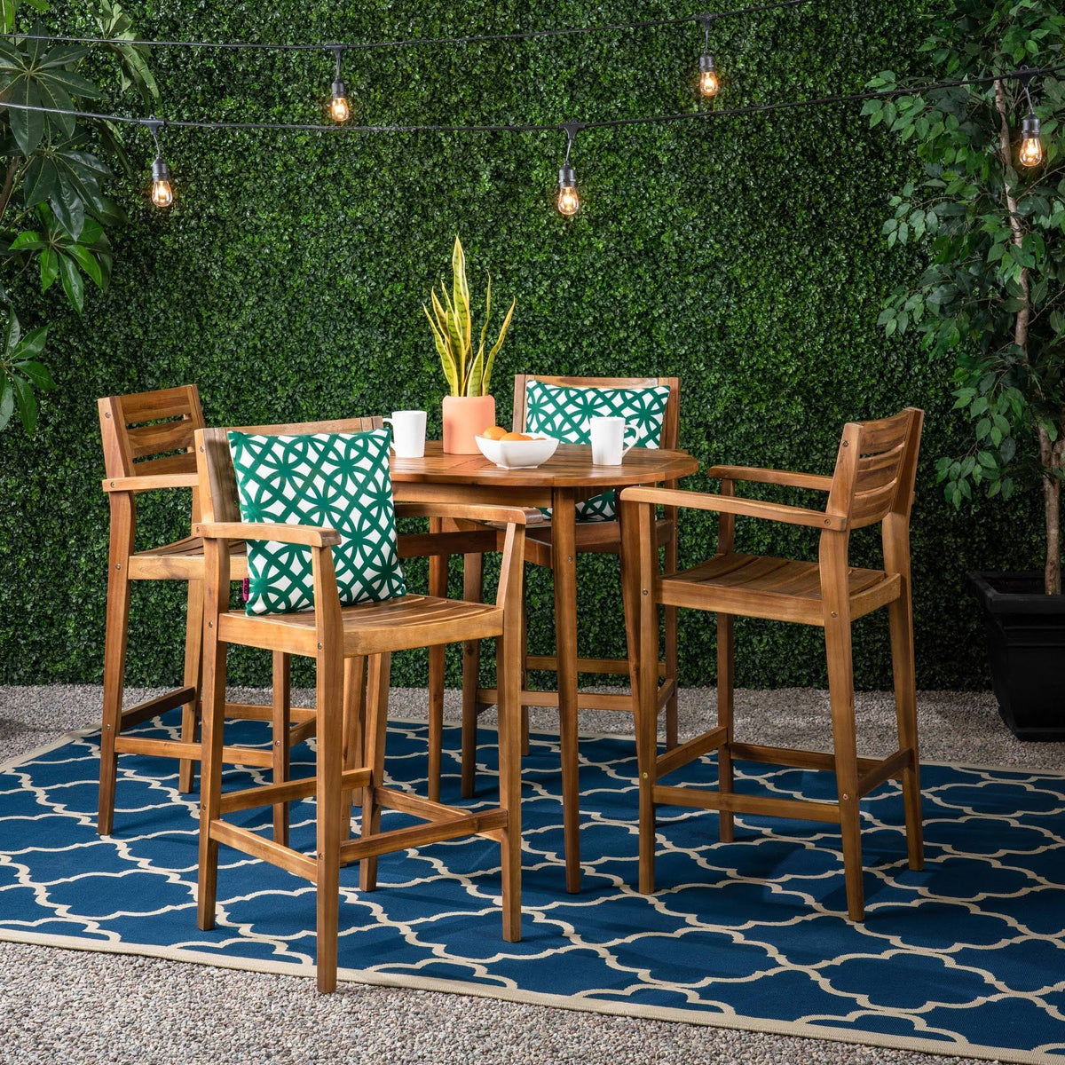 5 Piece Acacia Wood Bar Set B775983