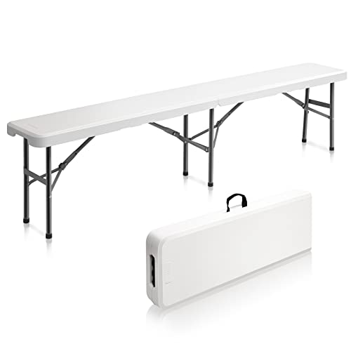 White 6ft Folding Plastic Bench B2756