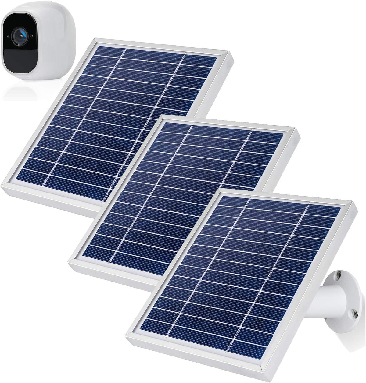 3 Pack Solar Panels with Power Cord and Adjustable Mount D24139