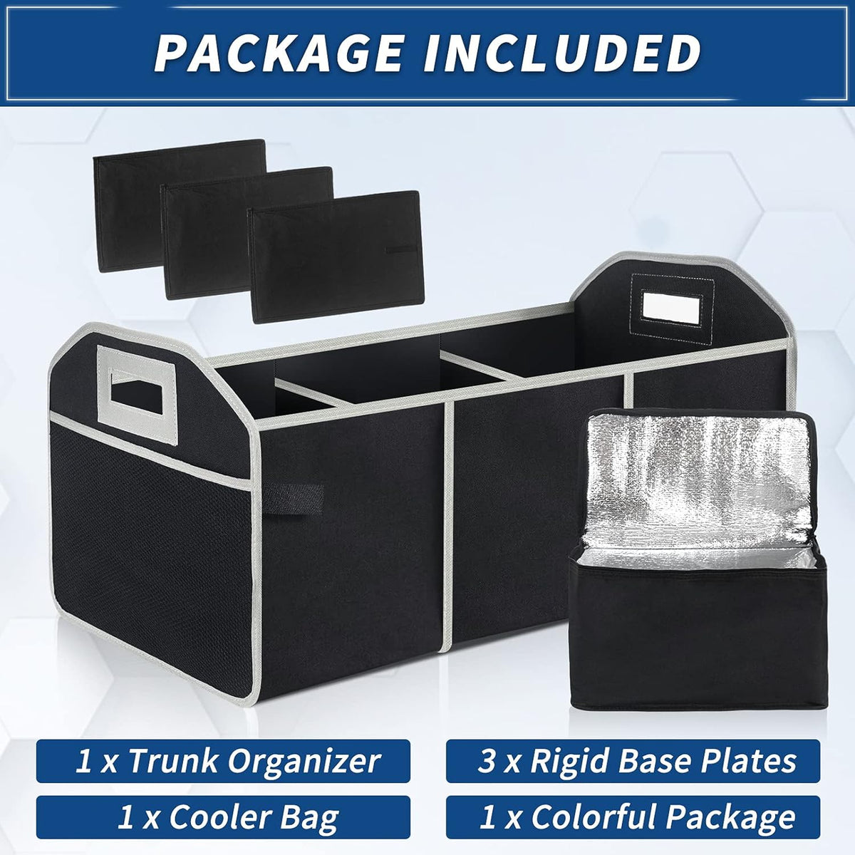 Waterproof Car Trunk Storage Organizer with Insulated Leakproof Cooler Bag I1291