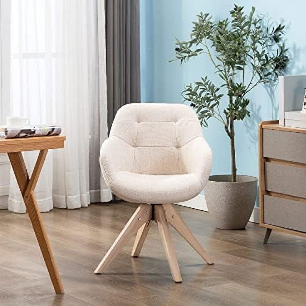 Light Grey Fabric Swivel Armchair with Black Oak Wood Legs K171843