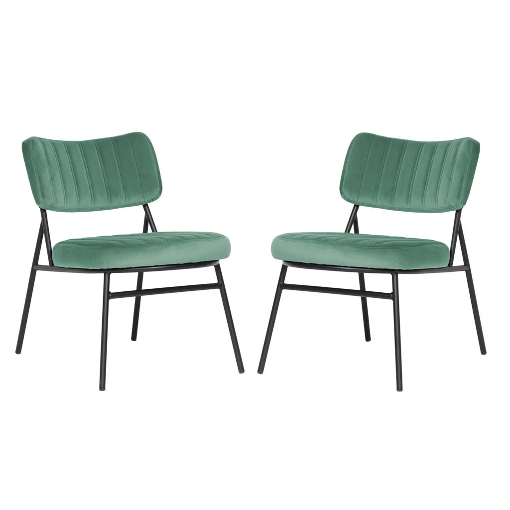 Velvet Accent Chair with Metal Frame Set of 2 D686199