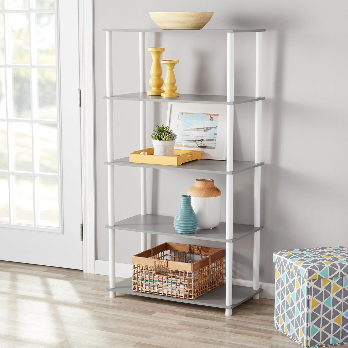 White 5-Shelf Storage Bookcase K51433