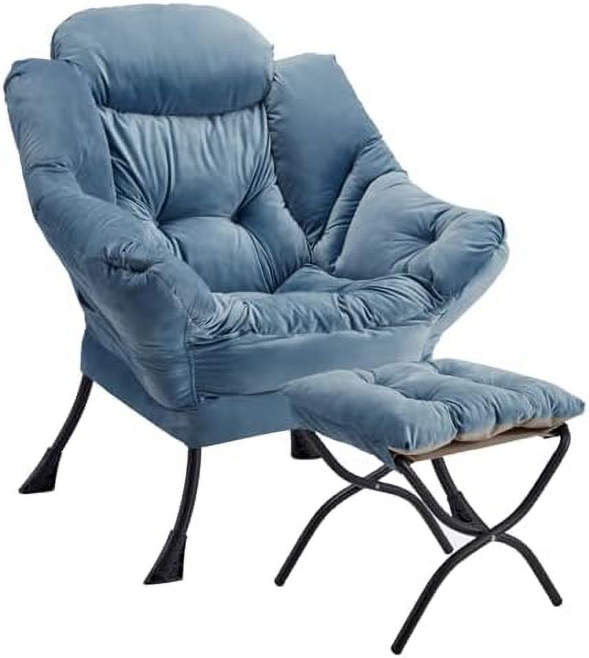 Velvet Lounge Accent Chair with Steel Frame and Side Pocket M43459