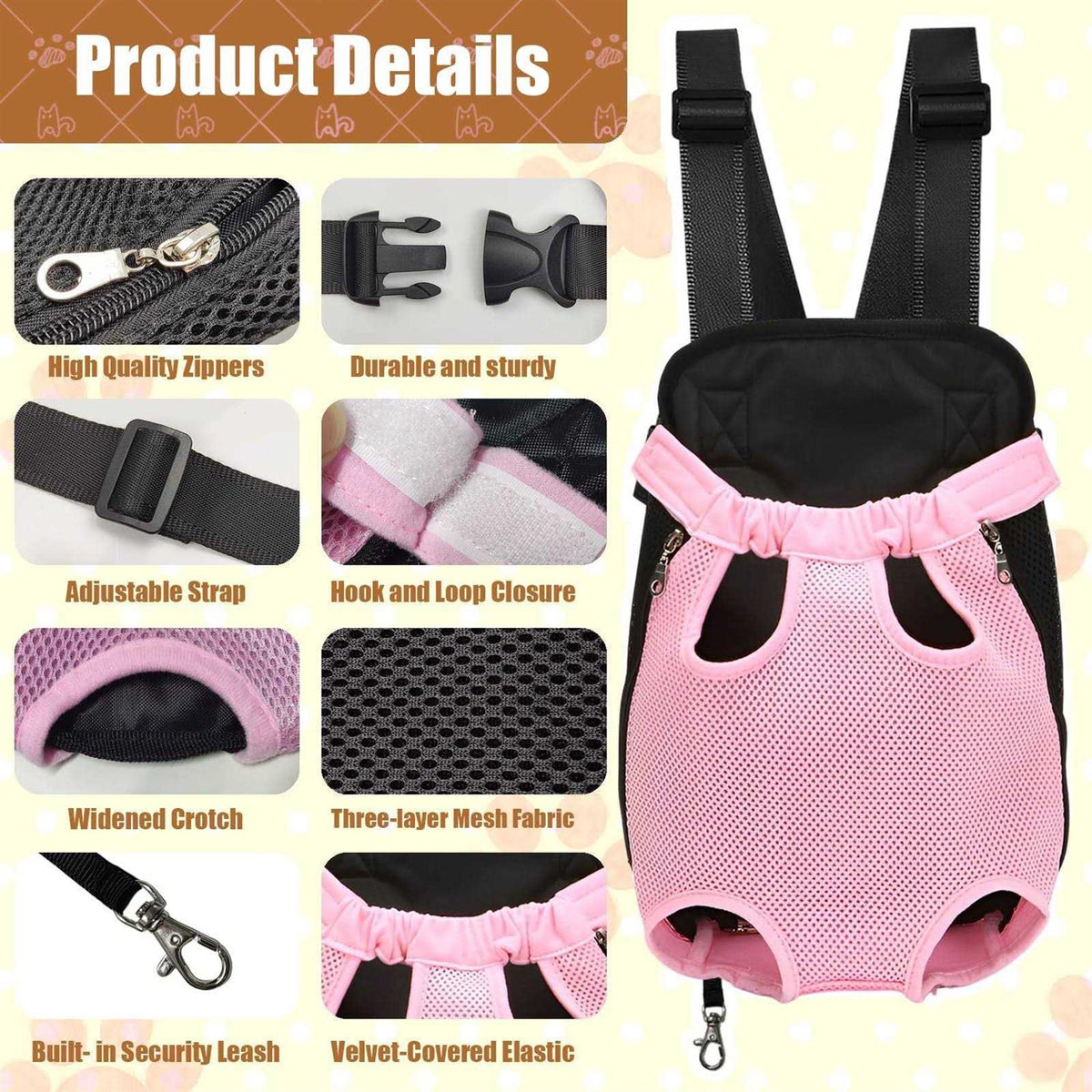 Adjustable Pet Carrier Backpack Q749341