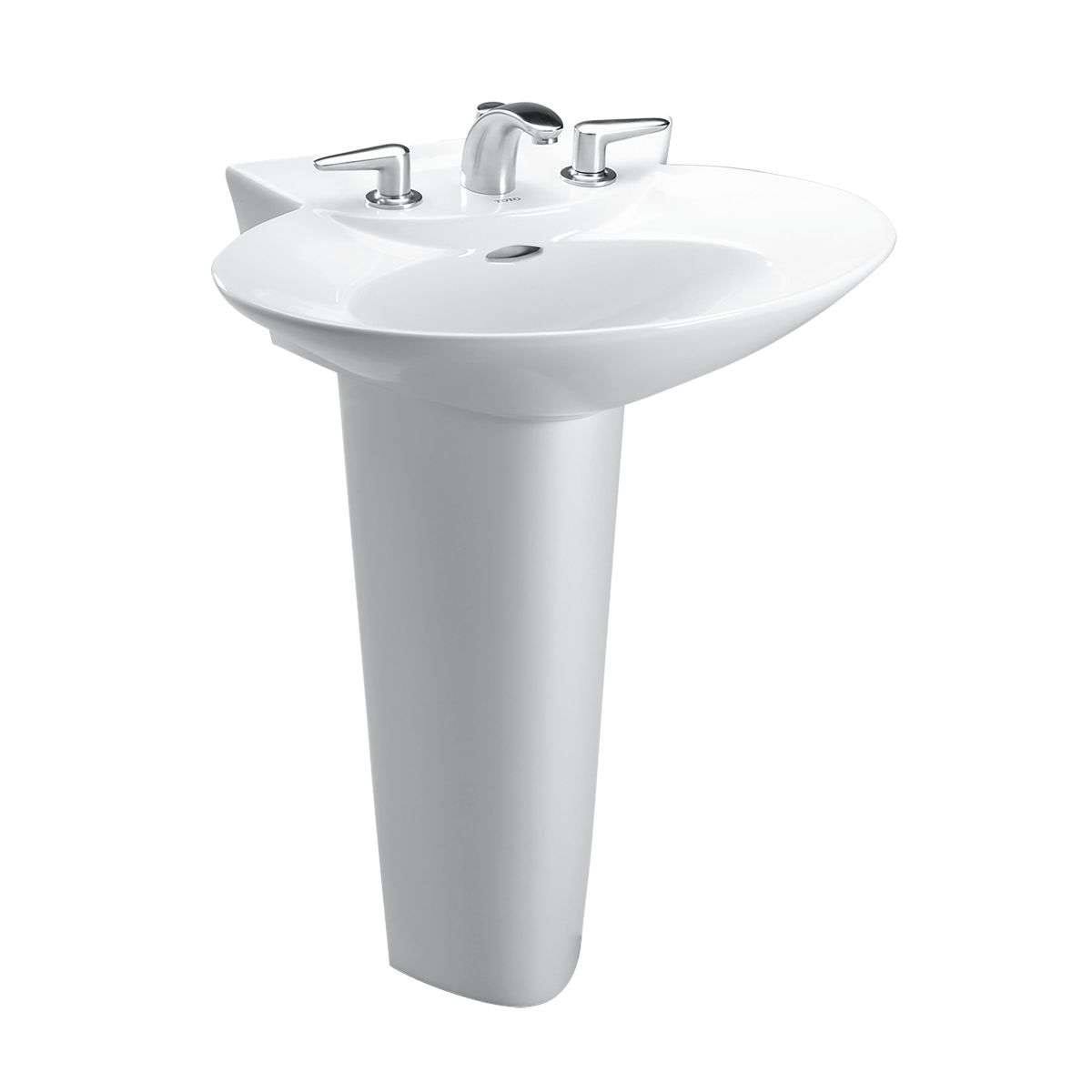 Single Hole Pedestal Lavatory in Sedona Beige P9039