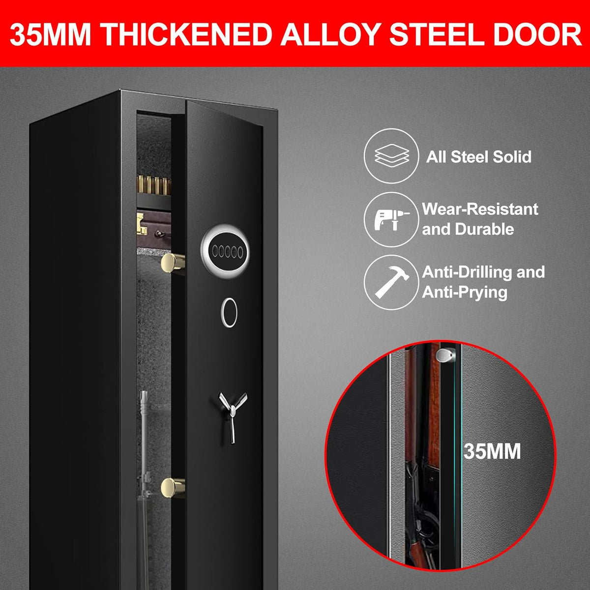 Extra Large Heavy Duty Gun Safe with Removable Gun Rack T363526