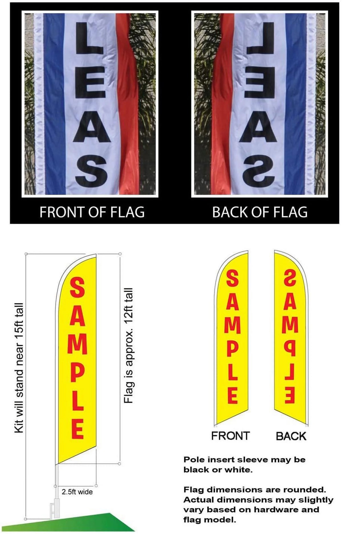 Feather Banner Sign with Flag Pole Kit and Ground Stake A445