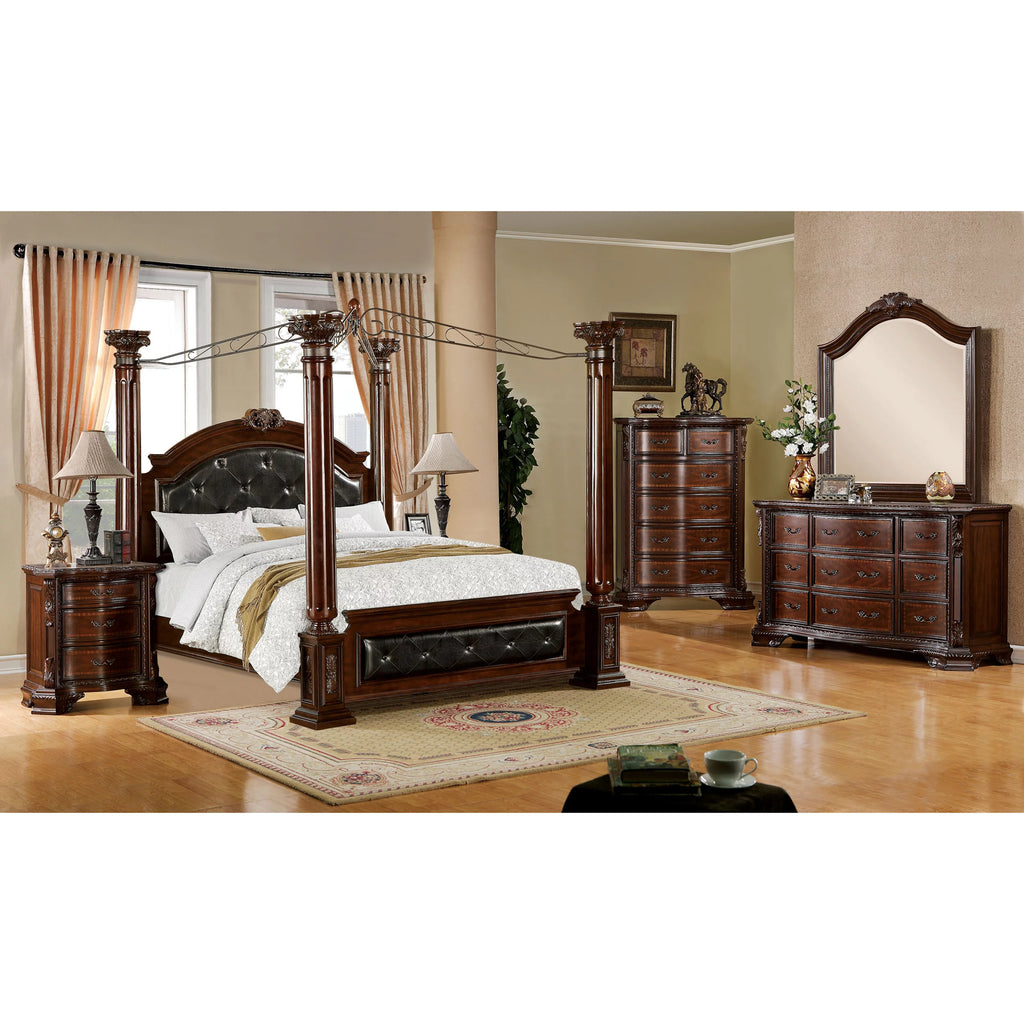 Brown Cherry Queen Canopy Bed P442