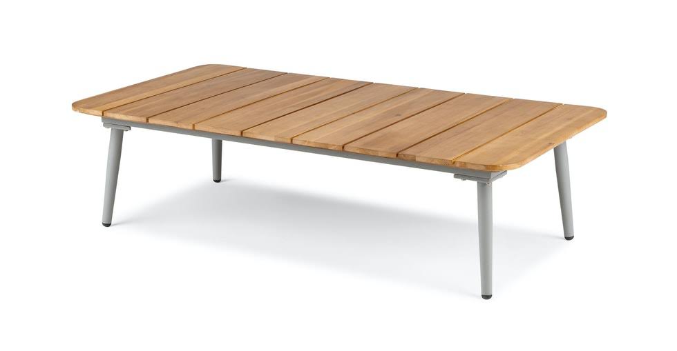 Acacia Coffee Table with Gray Metal Legs T679027