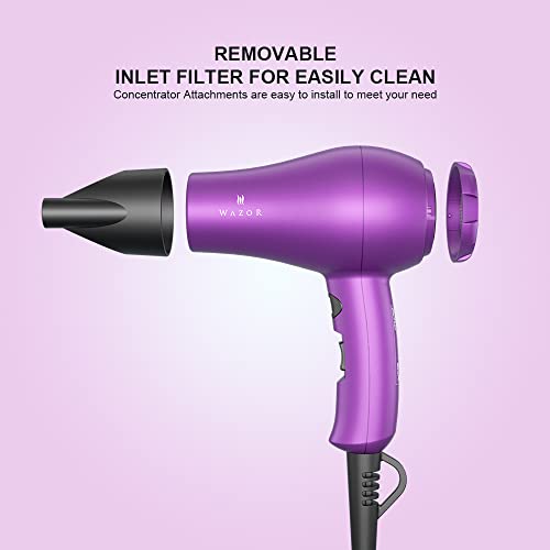 Compact 1000W Blow Dryer with Concentrator, Purple Z121