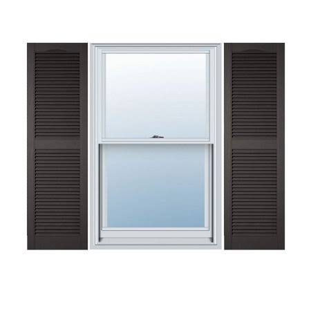 Standard Cathedral Top Open Louver Vinyl Shutters S95230