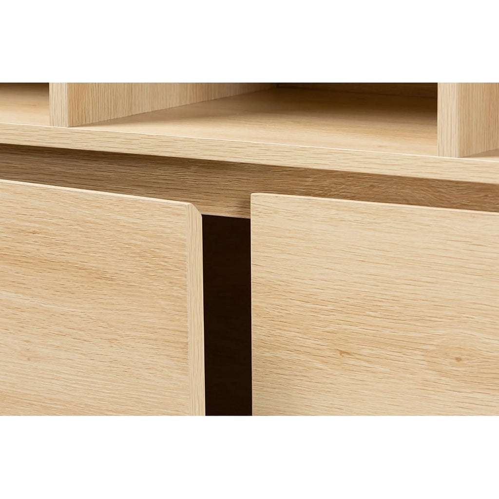 Oak Brown Finished Wood Bookshelf M571