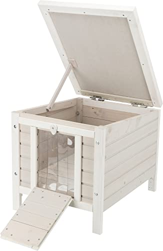 Gray Fir Wood Outdoor Cat House with Raised Floor U705