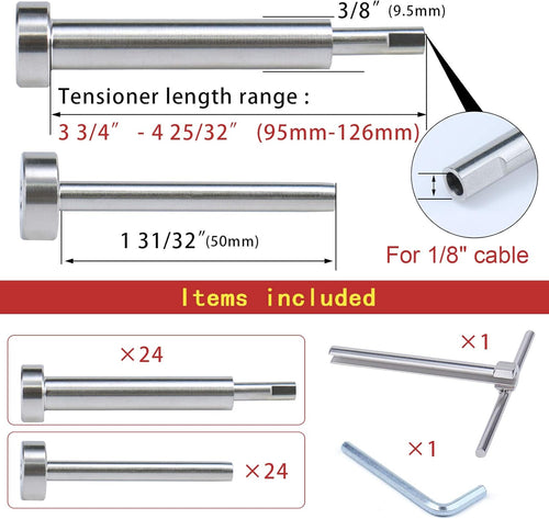 24 Pair Invisible T316 Stainless Steel Cable Railing Kit T836759