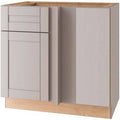 Medium Veiled Gray Thermofoil Plywood Shaker Base Kitchen Cabinet 36 in. W x 24 in. D X154