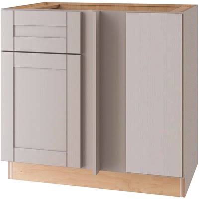 Medium Veiled Gray Thermofoil Plywood Shaker Base Kitchen Cabinet 36 in. W x 24 in. D X154