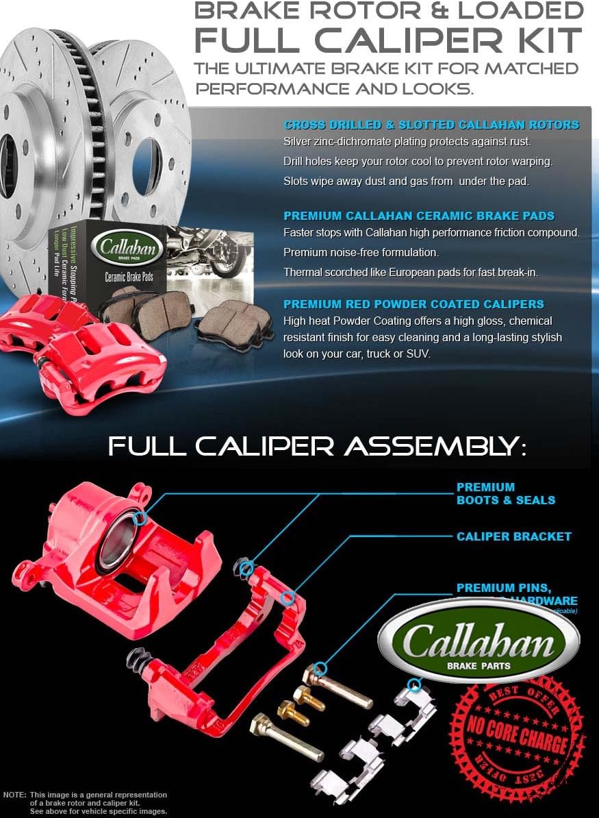 Red Calipers Rotors Ceramic Pads Kit P2967