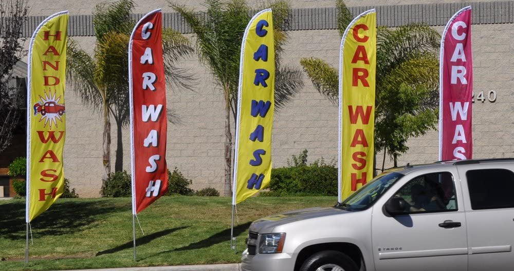 Feather Banner Sign with Flag Pole Kit and Ground Stake A445