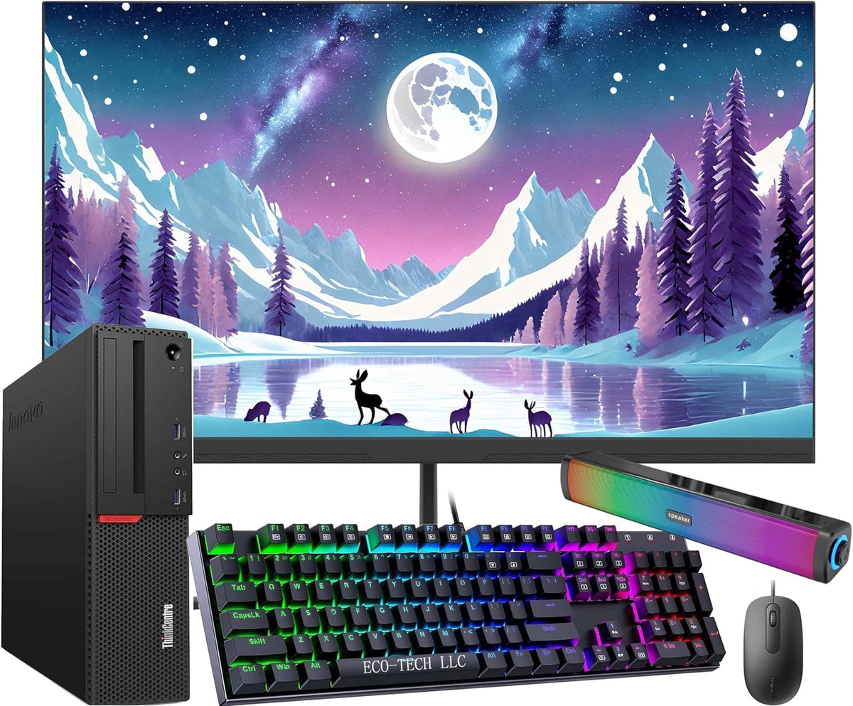 24'' FHD Monitor Desktop Computer with Core i3-6100 3.70GHz, 16GB DDR4, 256GB SSD & 500GB, Windows 10 Pro J542