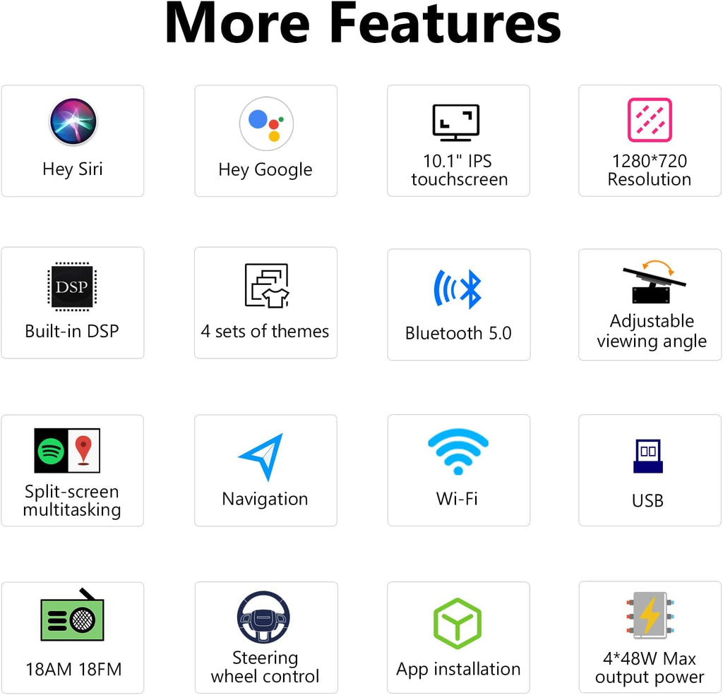 Android 10.0 Car Stereo, CarPlay & Android Auto, Double Din, 10.1 Inch E204316