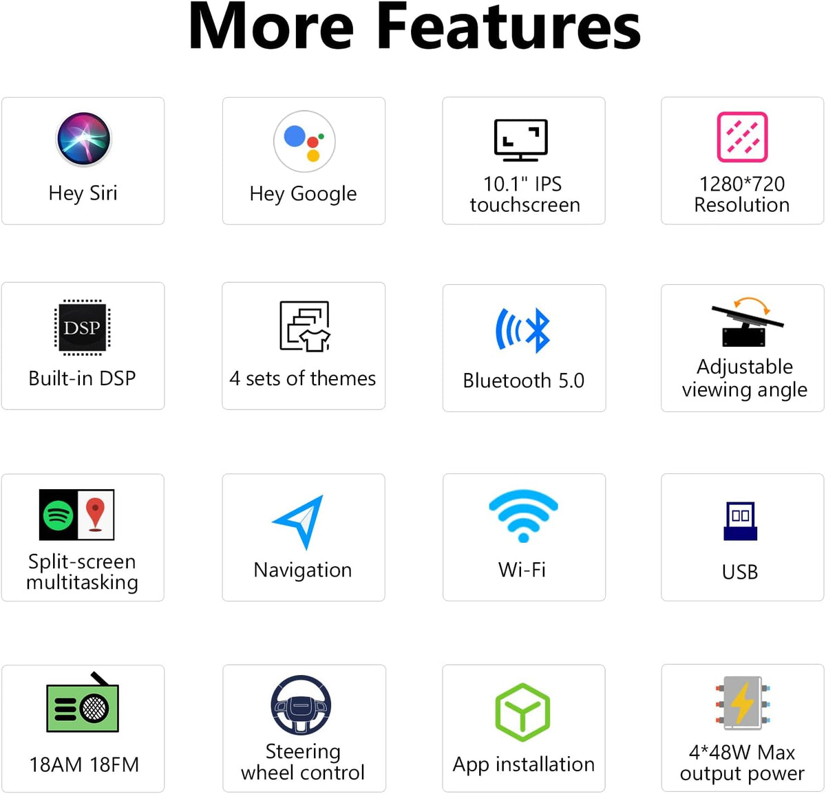 Android 10.0 Car Stereo, CarPlay & Android Auto, Double Din, 10.1 Inch E204316