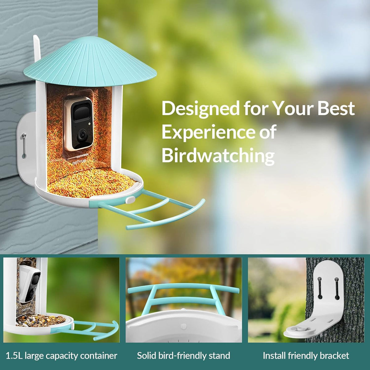Birdfy Solar Camera with Humming Bird Feeder Extension Perch J427257