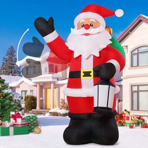 8 FT Inflatable Waving Santa Claus with Built-in LEDs O55789