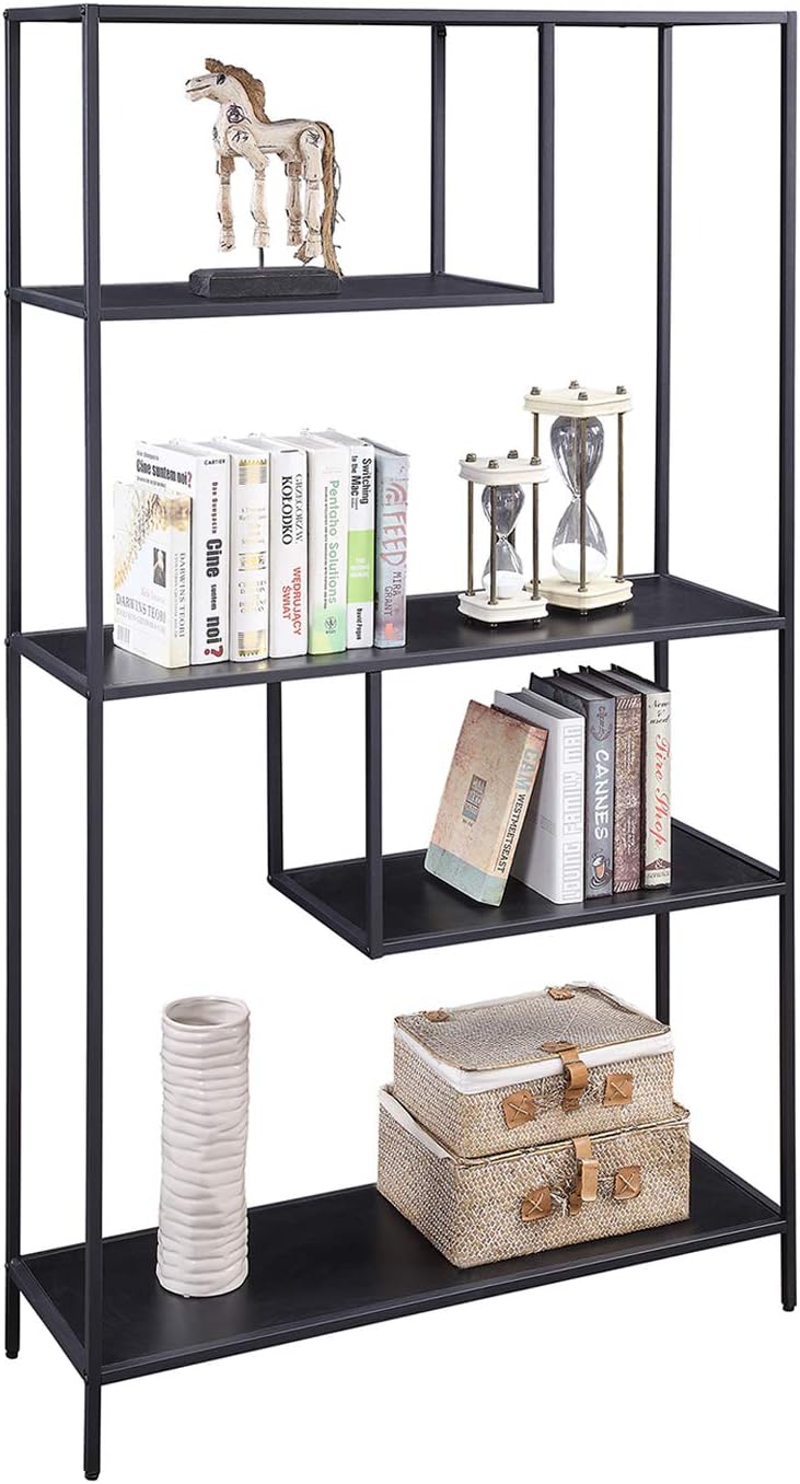 Brown 3-Tier Metal Bookshelf Storage Organizer P2496