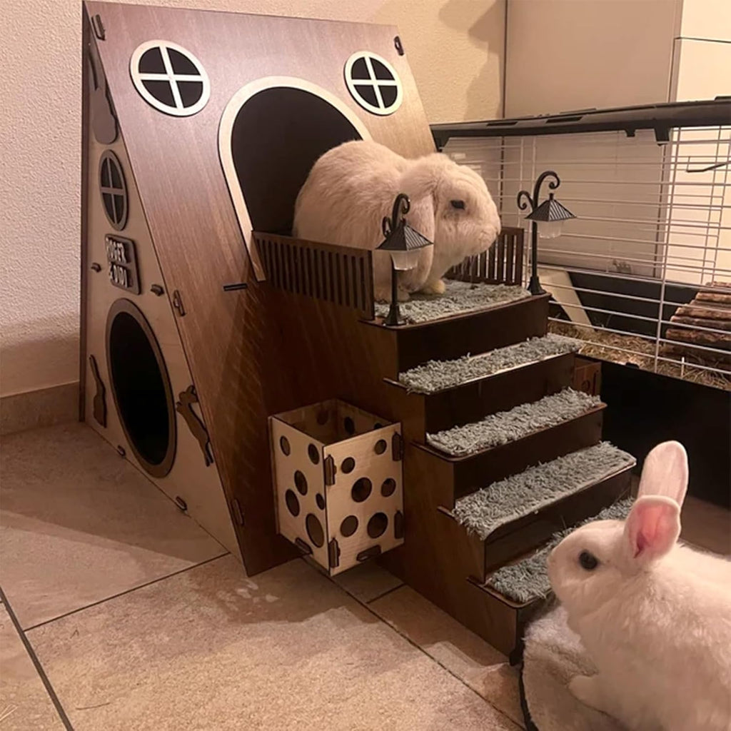 Large Wooden Rabbit Castle House Hutch G895392