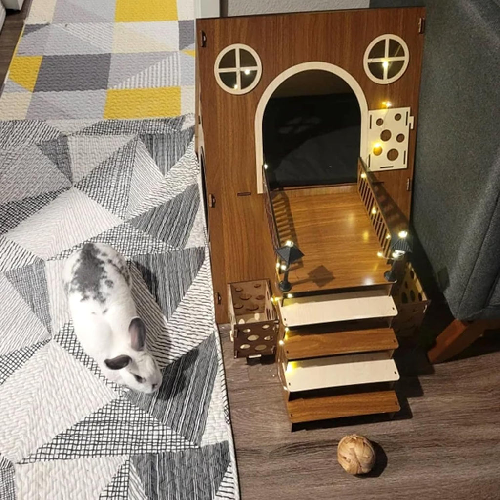 Large Wooden Rabbit Castle House Hutch G895392