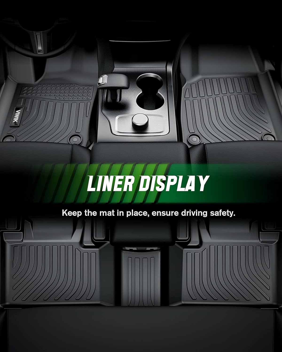 Black TPE Car Floor Mats Full Set Y691