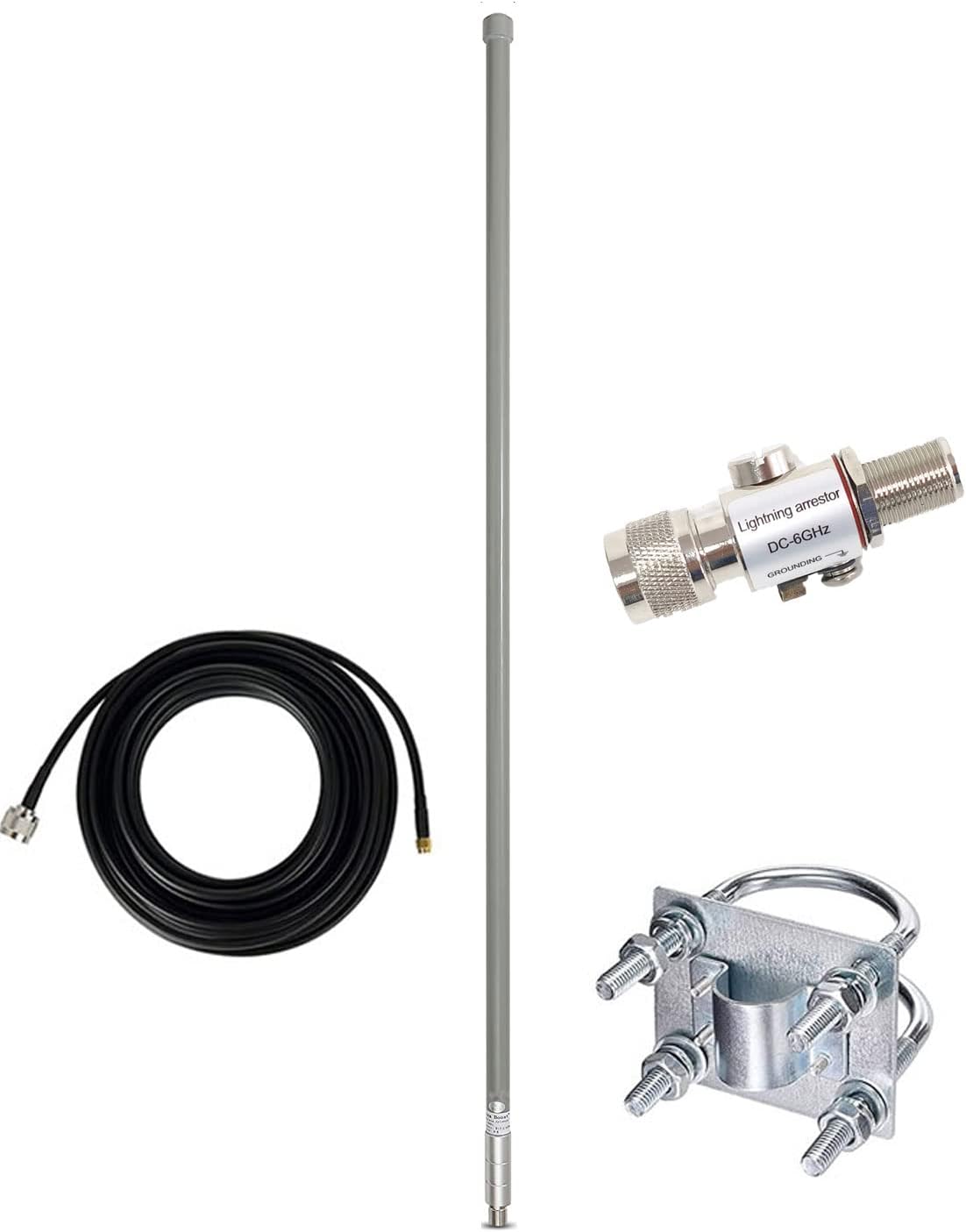 8dBi LoRa Antennas 915MHz Kits 16 ft RG58 50Ohm RP-SMA Lightning Arrester Y97857
