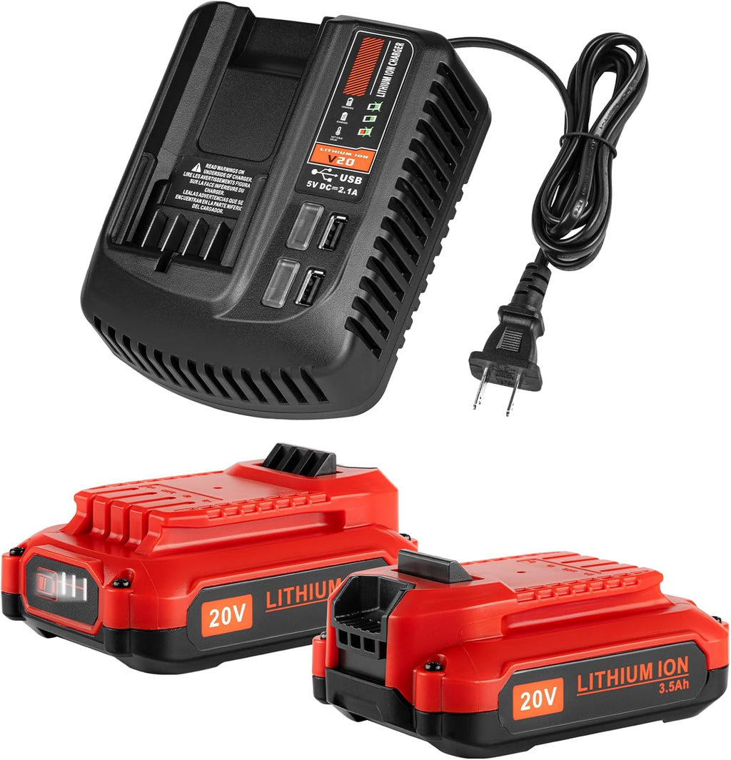 2Pack 20V 3.5Ah Replacement Battery and Charger Kit M224