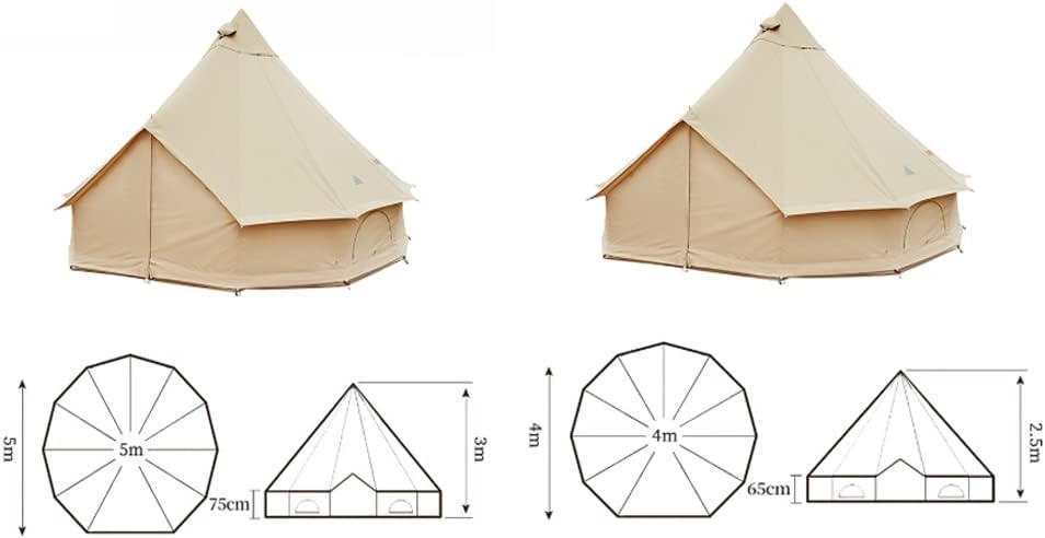 Canvas Bell Tent with Stove Jack, 4 Season Waterproof Tent L722328