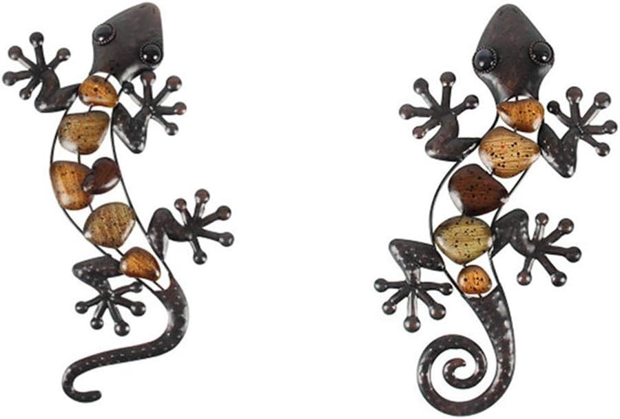 Metal Gecko Wall Statues (2 Pack) D41335