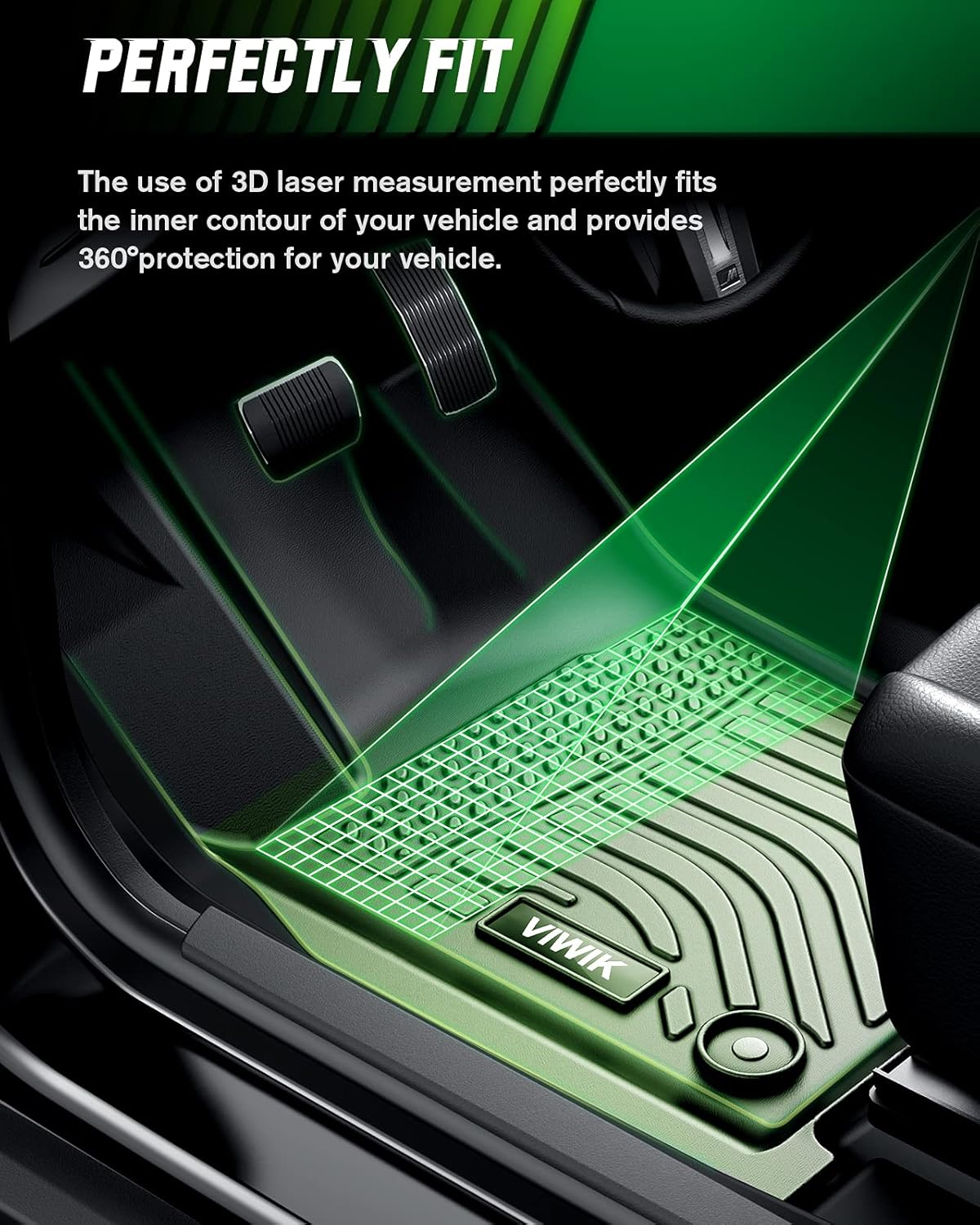 Black TPE Car Floor Mats Full Set Y691