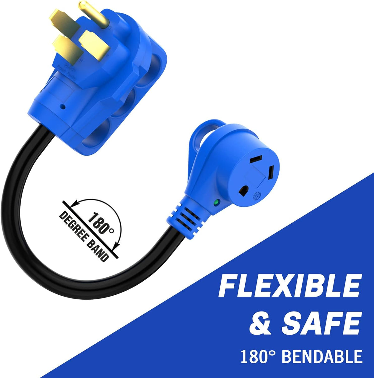 50 Amp to 30 Amp RV Adapter with Grip Handle, LED Indicator, 12 Inch C810