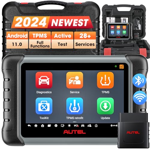 Autel MaxiCOM MK808S-TS Scanner, 2024 Complete TPMS Check/Activate/Relearn Tool, Same as MX808S-TS MK808Z-TS, 28+Service, BT Full System Scan,Bidirectional, FCA AutoAuth,Upgrade of MK808BT PRO MK808S A5205