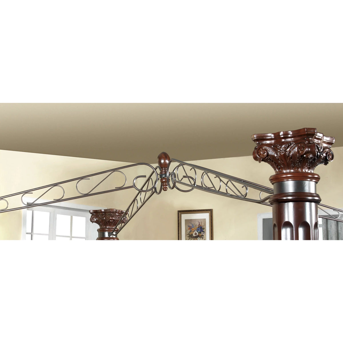 Brown Cherry Queen Canopy Bed P442